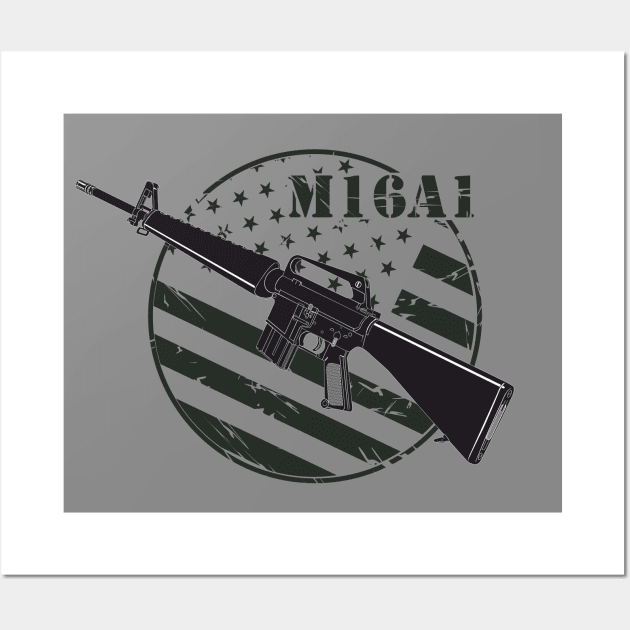 US Army M16A1 Assault Rifle Wall Art by FAawRay